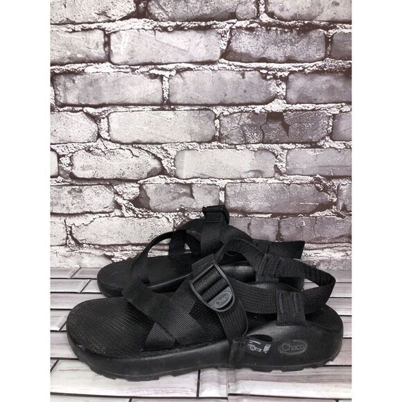 Chaco Black Synthetic Cross Strap Hiking Rubber Sole Sandals Men’s Sz 9M US/42EU - Picture 6 of 15